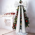 thumbnail image 5 of Extra Large Velvet Christmas Bow Tree Topper | 20x71 Inches Giant Xmas Decor for Home, Wreath, Wall, Backdrop, Wedding, Party, White, Bow, 5 of 7