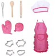 thumbnail image 3 of Dww-ensemble Chef pour Enfants, Rose Rouge Réglable Tablier Cuisine pour Tout Petit avec Chapeau Chef, Gant de Cuisine pour Enfants, Tapis Rsistant la, 3 of 5