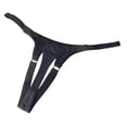 thumbnail image 4 of LNWUY Men's Open Hole Underwear G-String Thongs Panties for Men Ring Underpants Male T-back Ice Silk Lingerie Black M, 4 of 5
