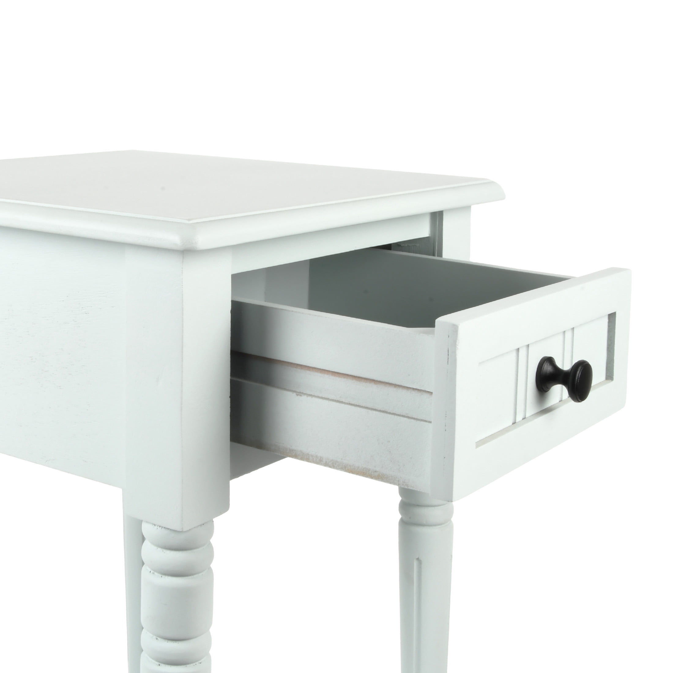 Decor Therapy Ice Blue Traditional Style Accent Table with Storage, Sturdy Narrow End Table, 28" x 14" x 14"