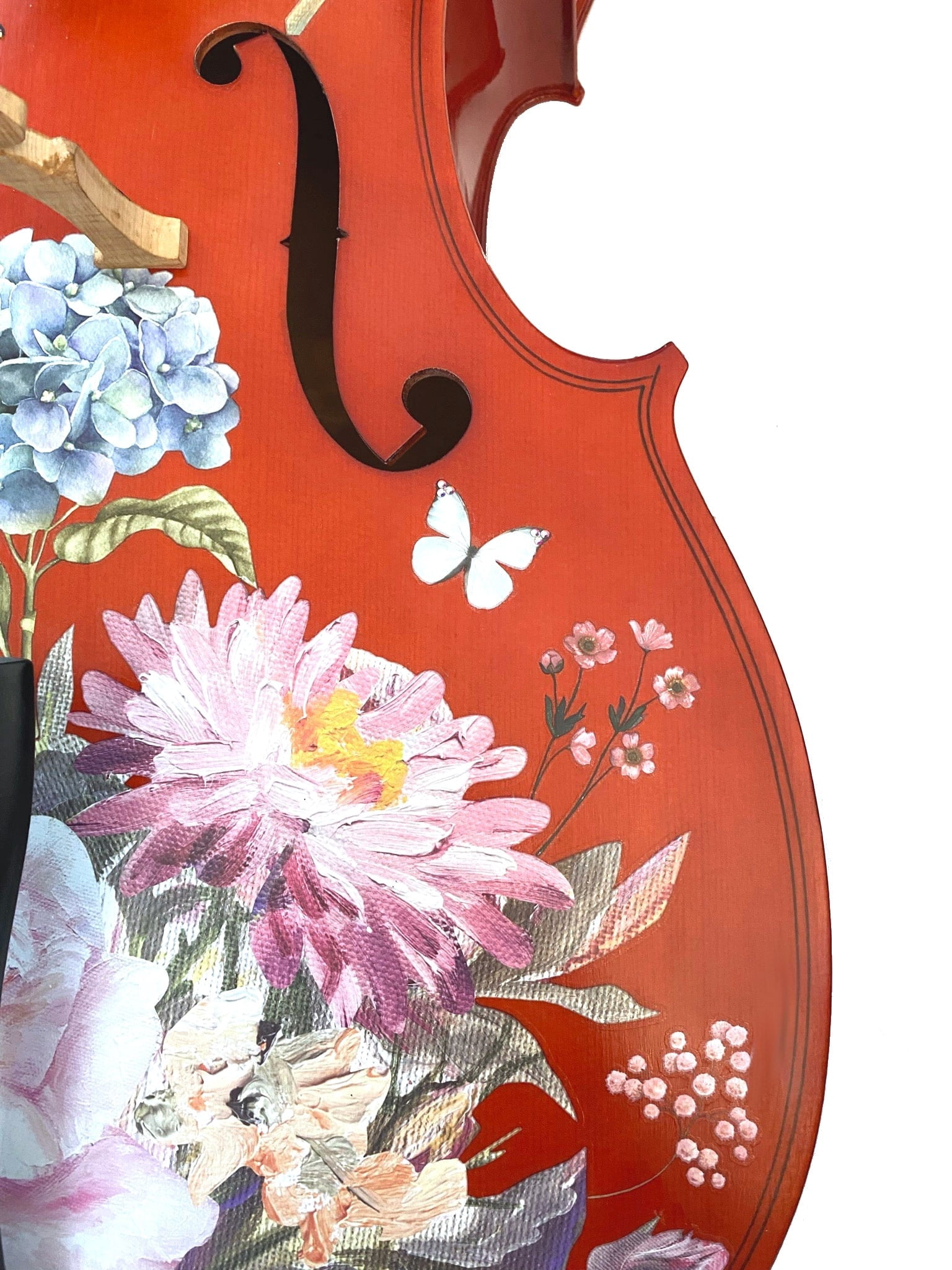 Floral Garden Cello Outfit w Pearl fine tuners, accessories