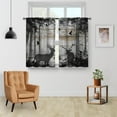 thumbnail image 3 of Deer Forest Kitchen Curtains - Hunting Vintage Small Short Cafe Tier Curtains Farmhouse Rustic Decor for Living Room Rod Pocket Window Drapes 36 Inch Length 2 Panels Set 28"x36", 3 of 5