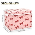 thumbnail image 3 of Large Fliplid Foldable Storage Bin Boxes Cubes Baskets with 2 Handles for Clothes Books 16.5x12.6x11.8 Inch Red Bows and Polka Dots, 3 of 7