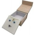 thumbnail image 4 of 1 Qty - Burlap Canvas Magnetic Flap Combination Earring + Pendant + Ring Jewelry Box - Textured Gift Box, 4 of 4