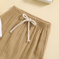 thumbnail image 5 of EnJoCho Toddler Boy Linen Outfit Baby Boy Fall Spring Clothes Set Button-Down Shirt Tops Cotton Linen Pants, 5 of 7