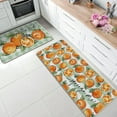 thumbnail image 2 of Spring Summer Orange Kitchen Rugs Set of 2, Stay Fresh Fruit Green Plaid Check Stripes Farmhouse Kitchen Mats Decor, Squeeze Me Seasonal Floor Door Mat Home Decorations -17x29 and 17x47 Inch, 2 of 6