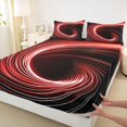 thumbnail image 3 of Manfei Geometric Lines 4pcs Bed Sheets for Children Teens,Spiral Swirl Stripes King Sheets,Black Red Super Cozy Sheet Set,Breathable Home Decor, 3 of 7