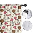 thumbnail image 4 of Beige and Pink Baseball Pattern Insulated Teens Curtains Set Of 2, Bedroom Essentials, Toddler Room Decor 42"x84", 4 of 5