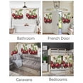 thumbnail image 3 of Cherry Watercolor Red Fruit Short Blackout Curtains 30Inch Long Vintage Beige Leaf Rod Pocket Kitchen Curtains, 2 Panels Thermal Insulated Room Darkening Drapes for Bedroom, 30"W x 30"L, 3 of 5