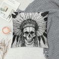 thumbnail image 2 of Orinice Skull Headdress Tattoo Graphic Decorative Throw Pillow Cover for Home Couch Living Room Bed Sofa 24x24in, 2 of 5