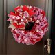 thumbnail image 2 of Valentine'S Day Fabric Wreath, Artificial Spring Wreaths with Bows Garland Decoration for Holiday Festival Party, 2 of 5