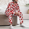 thumbnail image 7 of Balery Cartoon Ladybug Pattern Pajama Sets for Men Long Sleeve 2 Piece Sleepwear Loungewear Sets Soft PJ's with Pockets Long Sleeve Comfy Pj Sets-X-Large, 7 of 7