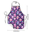 thumbnail image 4 of Naloa 1Pack Adjustable Bib Apron Waterdrop Resistant Cooking Kitchen Aprons for Women Men Chef, Skull mushroom colorful cute Print, 4 of 5