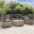 thumbnail image 1 of vidaXL 5 Piece Garden Lounge Set with Cushions Grey Poly Rattan, 1 of 5