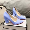 thumbnail image 4 of Amzcrzy Zapatos de mujer,Zapatos de mujer,Zapatillas de mujer, Zapatos de tacón alto con punta puntiaguda y tacón grueso para mujer, informales, multicolores Sandalias Mujer Zapatillas De Casa, 4 of 5