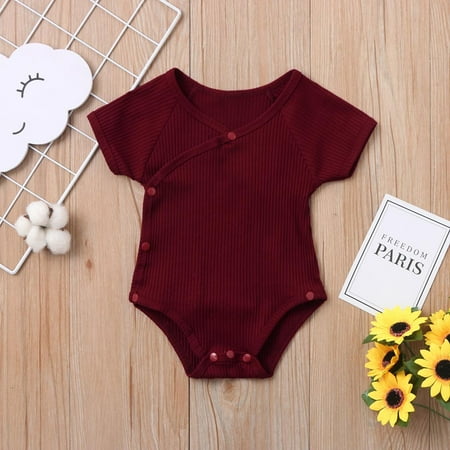 

Hunpta Newborn Infant Baby Girls Boys Solid Knit Romper Bodysuit Tops Outfits Clothes