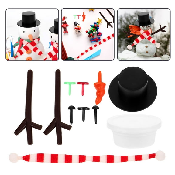 ULTNICE Snowman Decoration Kit Mini Snowman Making Kit Cloth Christmas Theme Crafting 1 Set