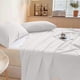 thumbnail image 5 of Bed Sheets Luxurious Hotel-Quality Microfiber | Soft Breathable Wrinkle-Resistant Fade Resistant | 71x91 in | White Gray Blue | Single Sheet | Elegant 4" Hem | Comfortable Durable Easy Care, 5 of 7