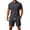 Dark Gray, variant on Frnrwgo Men's 2 Piece Sport Shirt Set Short Sleeve Collar Top and Shorts Solid Color Breathable Quick Dry Lightweight Summer Fashion Outfits