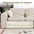 thumbnail image 4 of YODOLLA 110" Oversized Boneless Couch for Living Room,Cloud Sectional Sofa with Fluffy Corduroy Seat Cushions, 3 Seater Upholstered Floor Sofa, No Assembly Required, Beige, 4 of 10