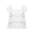 thumbnail image 4 of Bixock Plus Size Women Tops Maternity T Shirts Chiffon Top Solid Color Crew Neck Short Sleeve Sheer Breathable Sizes XL To 5XL Summer Blouse, 4 of 5