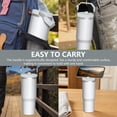thumbnail image 4 of Modern 30oz Handheld Travel Tumbler with Handle – Double Wall Stainless Steel Insulated Cup, Flip Straw Lid, Leak-Proof & BPA-Free for Hot and Cold Drinks – Durable Coffee & Juice Mug White, 4 of 6