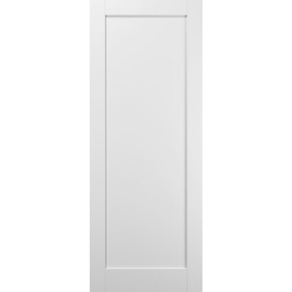 Slab Barn Door Panel 24 x 80 | Quadro 4111 White Silk | Sturdy Finished Wooden Modern Doors | Pocket Closet Sliding