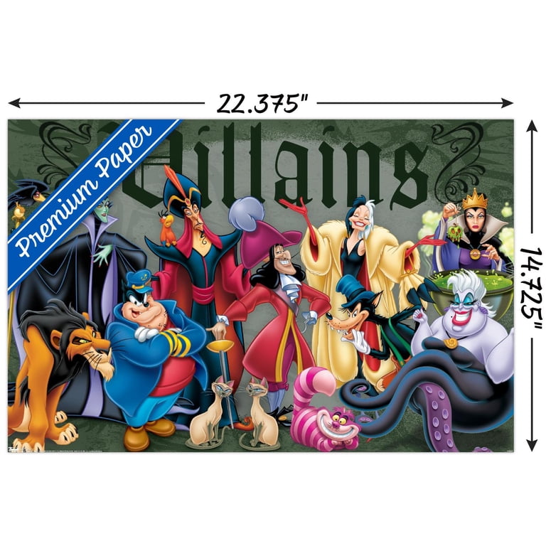 Disney VIllains - Group Pose Wall Poster, 14.725