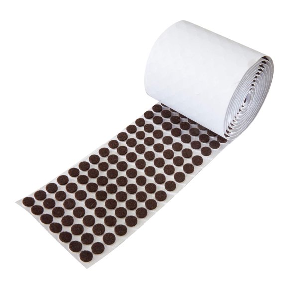 Paquete de 1000 almohadillas de fieltro autoadhesivas Rok Hardware resistentes de 3/8"" (9,5 mm) de diámetro para muebles/gabinetes, 1/8"" (3 mm) de altura, redondas, color marrón - ROKFELTP38BRN