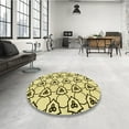 thumbnail image 4 of Ahgly Company Machine Washable Indoor Round Transitional Harvest Gold Area Rugs, 4' Round, 4 of 7