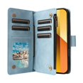 thumbnail image 5 of For Xiaomi Redmi 13 4G 5G Case Zipper Wallet Multiple Card Slots Leather Phone Cover - Green, 5 of 5