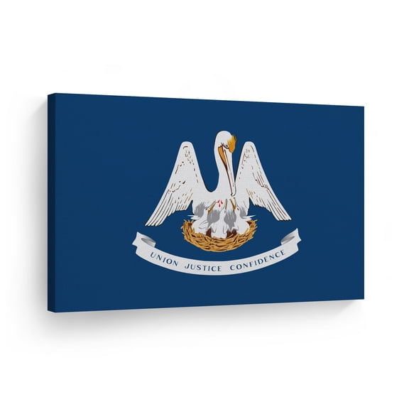 Smile Art Design Louisiana State Flag CANVAS PRINT State Capital of USA Flag Canvas Wall Art US State Flag Wall Art Home Decoration Living Room Dorm Office Decor Ready to Hang Made in USA 30x40