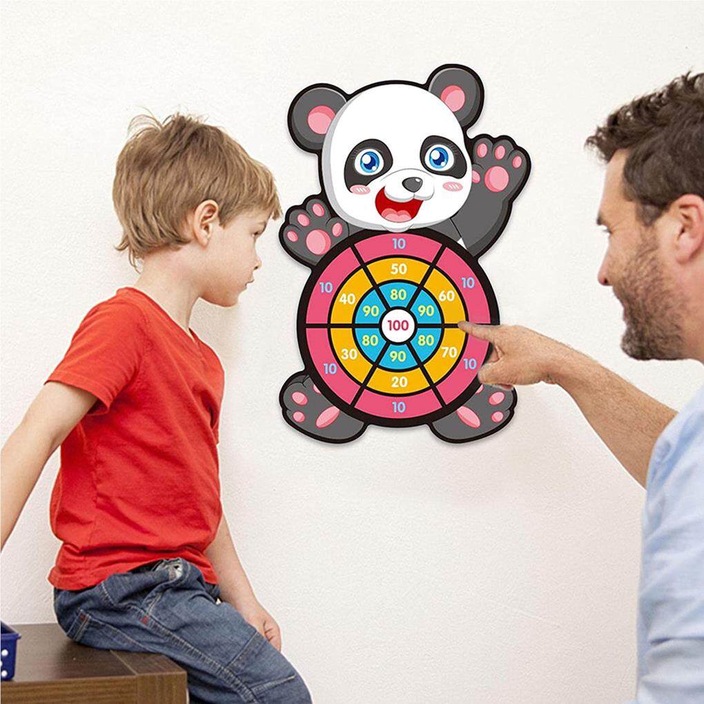 Jeu De Fléchettes Aimantées Pour Enfants - 12 Balles Collantes + Cible Panda - Extérieur/intérieur - À Partir De 3 Ans - Sécurité Et Amusement Garanti - 4