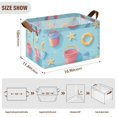 thumbnail image 7 of Yayeee Foldable Storage Basket for Shelves with Handles Set of 2 Waterproof Cloth Bins, Pink Beach Toys Pattern, 7 of 7