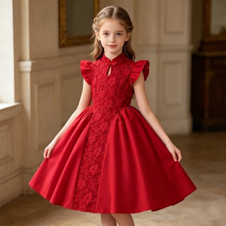 girls holiday dresses age 10 Tfken Soft Comfy Travel Girls Tutu Dresses Embroidery A Line Party Fashion Toddler Cute Clothes Size 9-10 Years _badge_NEW IN