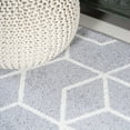 thumbnail image 3 of JONATHAN Y SUPERSOFT 8 x 10 Area Rug, Tumbling Blocks Modern Geometric - Light Gray/White, SEU101G-8, 3 of 9