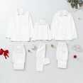 thumbnail image 4 of Silk Satin Family Christmas Pajamas Matching Sets Solid Long Sleeve Button down Shirt and Pants Xmas Pjs Jammies 2 Piece Soft Lightweight Holiday Sleepwear with Pocket, 4 of 9