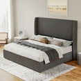 thumbnail image 4 of Jocisland Queen Bed Frame with Lift up Storage,Linen Platform Bed Frame,No Box Spring,Dark Grey, 4 of 7