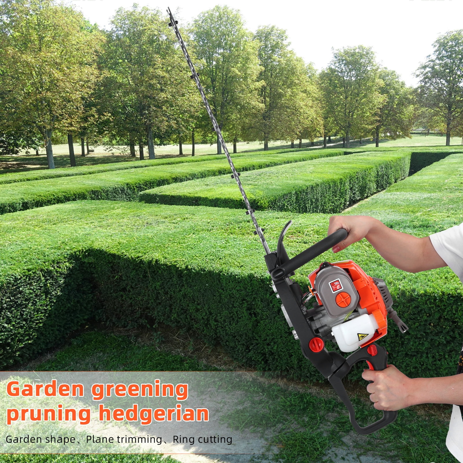 ASKMZ 26CC Dual Blade Gas Hedge Trimmer, Cordless Handheld Chainsaw Brush Cutter