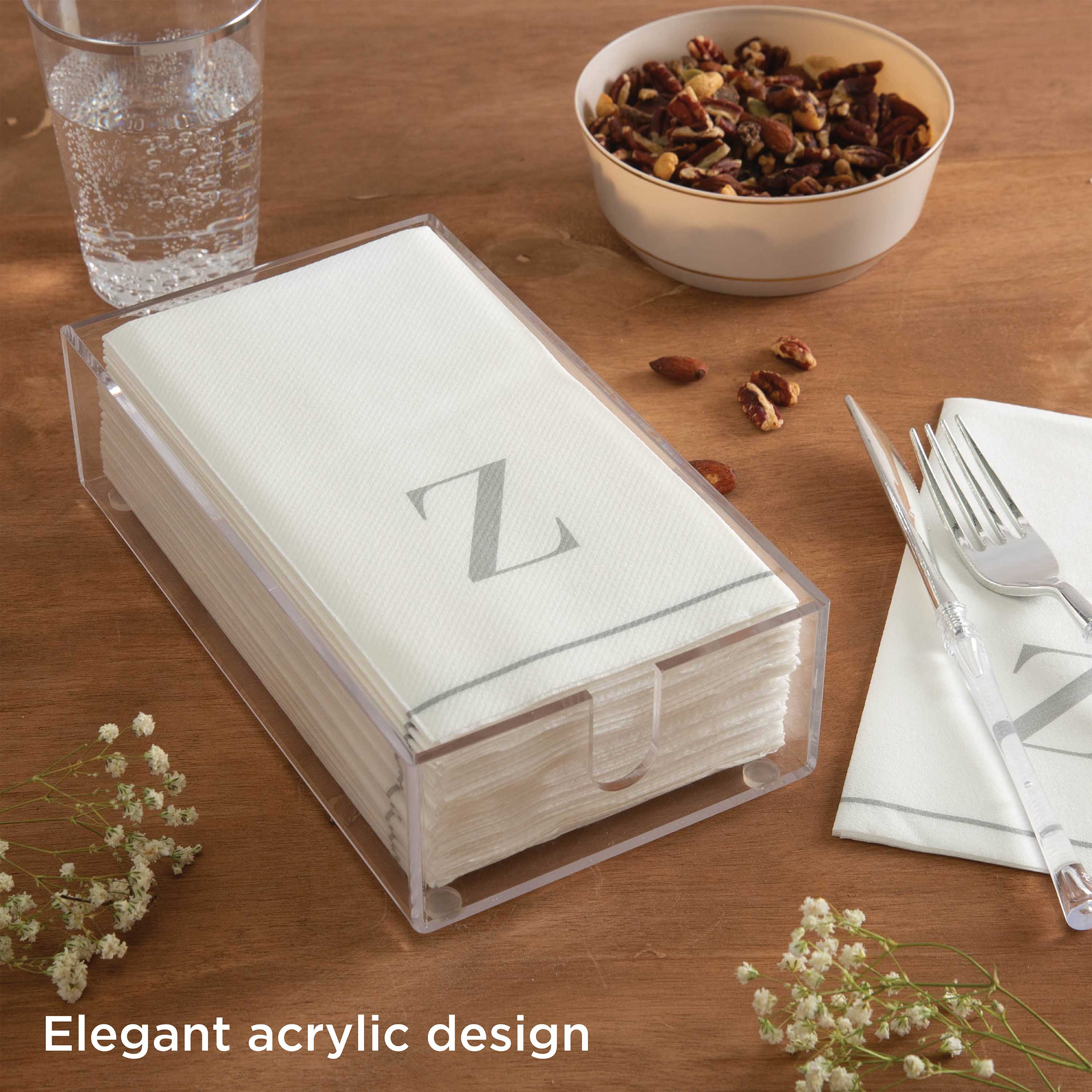 Luxe Party Acrylic Guest Napkin Holder in Clear, 2.44" x 8.74" x 5"