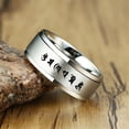 thumbnail image 2 of Rotating Blessing Tibetan Spinner Ring, Stainless Steel Om Mani Padme Hum Sanskrit Buddhist Mantra Ring Lucky Six Words Wedding Band for Men Women, Size 7, Silver, 2 of 7