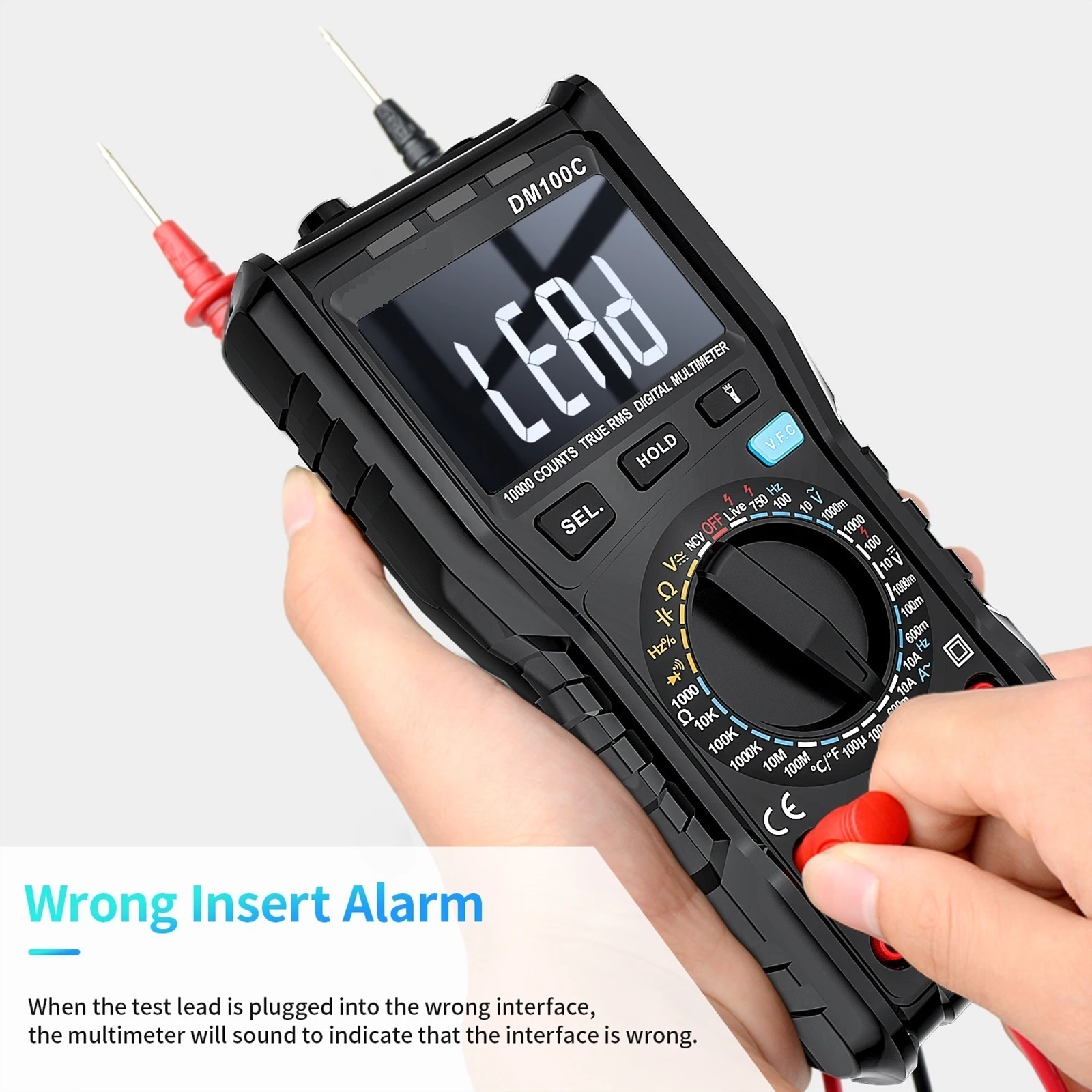 DM100C 10000 Counts Multimeter High Precision Temperature Measure NCV Resistance Capacitance DM100 Humidity Multi Meter ,Versatile Measurement