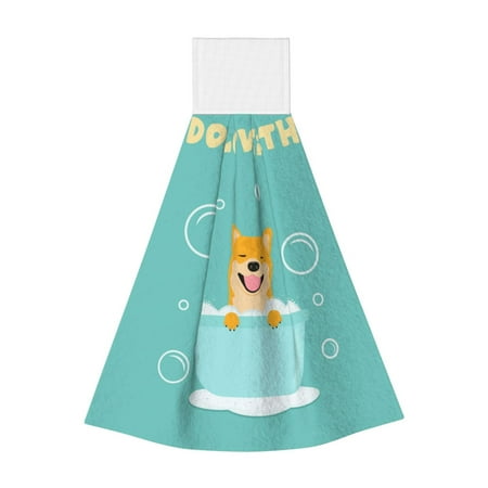 

Sikiie Dogs Loves Bath Hand Towel with Loop Hanging Towel Absorbent Tie Towels for Kitchen Tea Bar Bathroom Decor