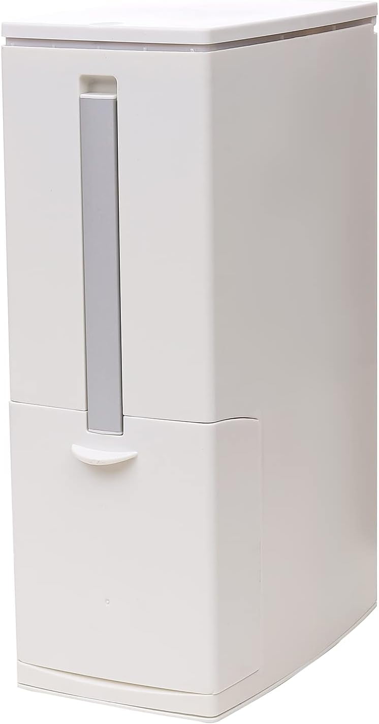 PIKADINGNIS Slim Plastic Trash Can with Toilet Brush Holder,2.1 Gallon