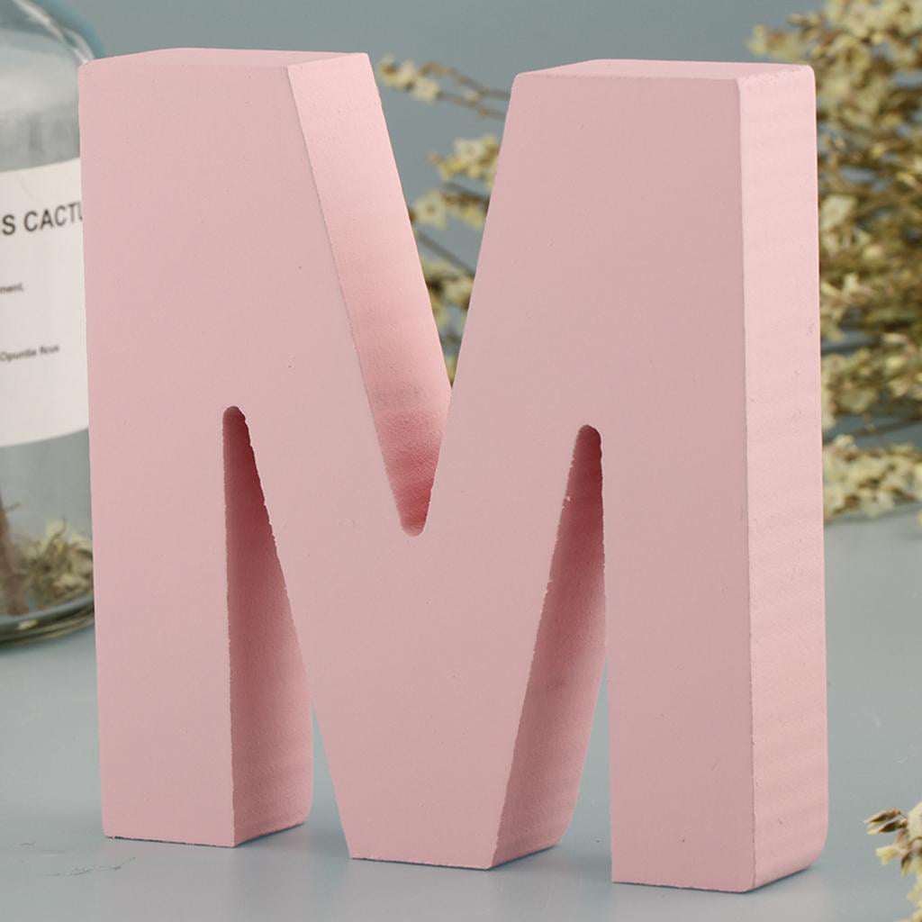 2pcs Wooden Floating Letters Decorative Letters Room Decor, Boy's, Size: 10 x 9 x 2cm, Pink