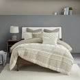 thumbnail image 3 of INK+IVY Mila 3-Piece Cotton Printed Comforter Set with Chenille in Brown, 3 of 11