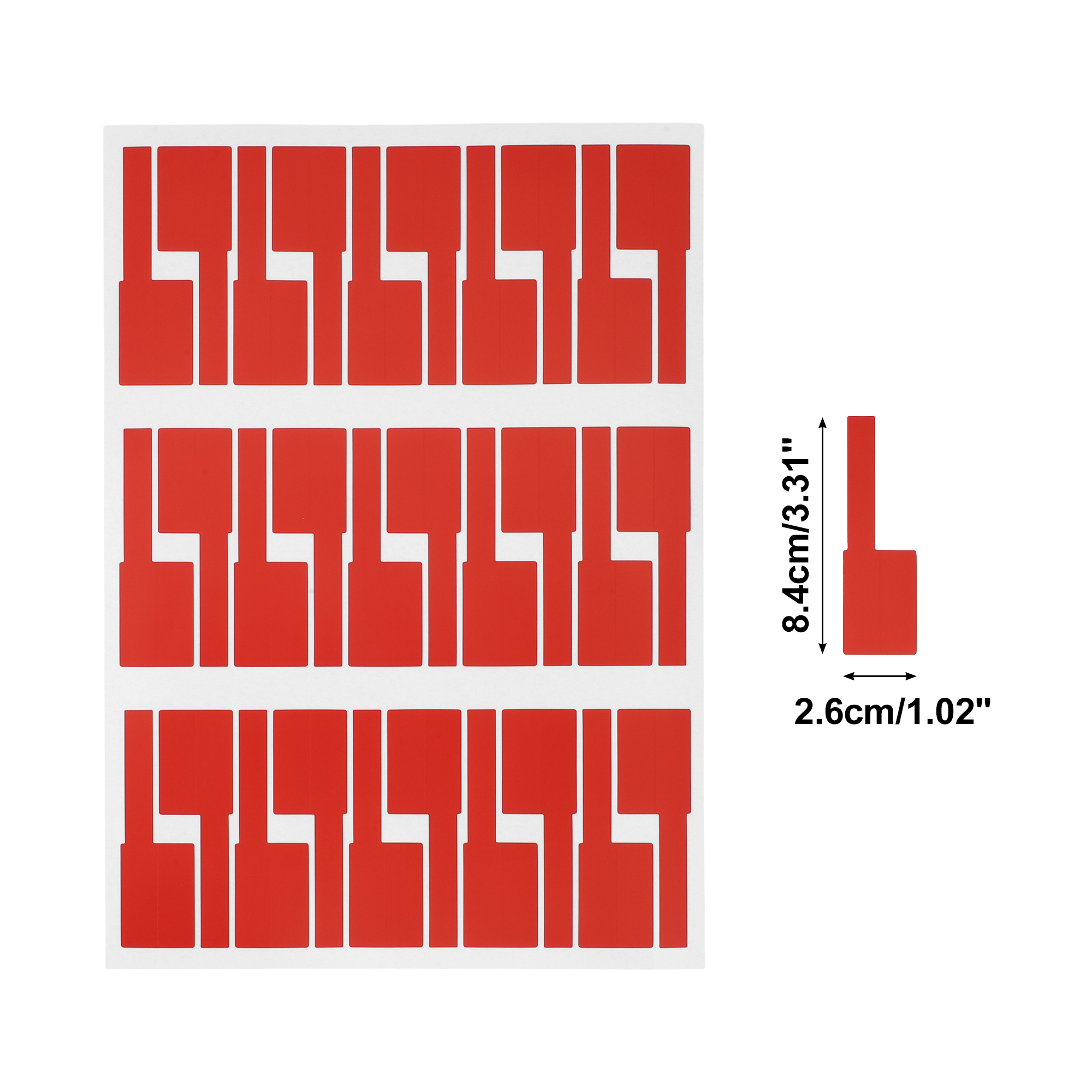 Unique Bargains Handwritable P-Type Gift Stickers 3.31"x1.02" 6 Pcs Red