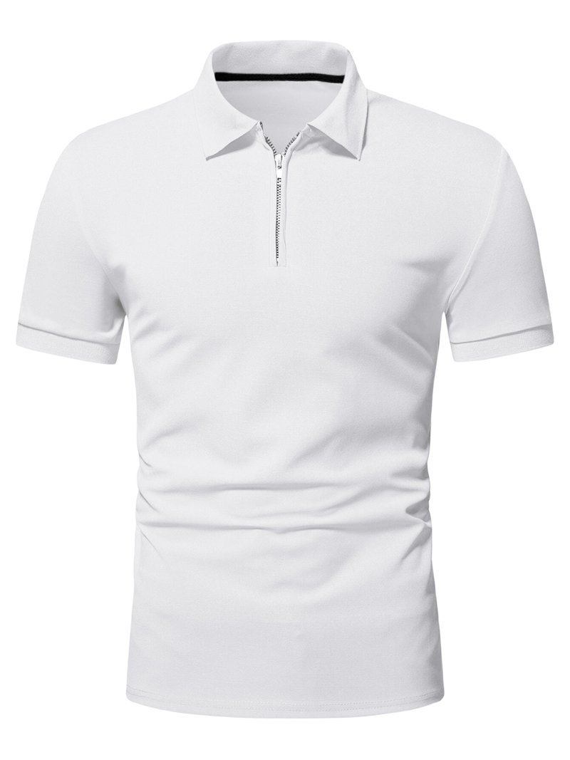 Aunavey Men's Short Sleeve Shirts Quarter-Zip Casual Slim Fit Mock