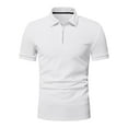 thumbnail image 2 of Aunavey Men's Short Sleeve Shirts Quarter-Zip Casual Slim Fit Mock Neck Basic Designed Classic Fit T Shirt, 2 of 6