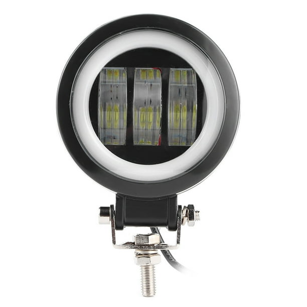 Lámpara de conducción para automóvil, luz de trabajo LED de 6000 K, luz de inundación para automóvil, luz tipo ojos de ángel, rendimiento confiable